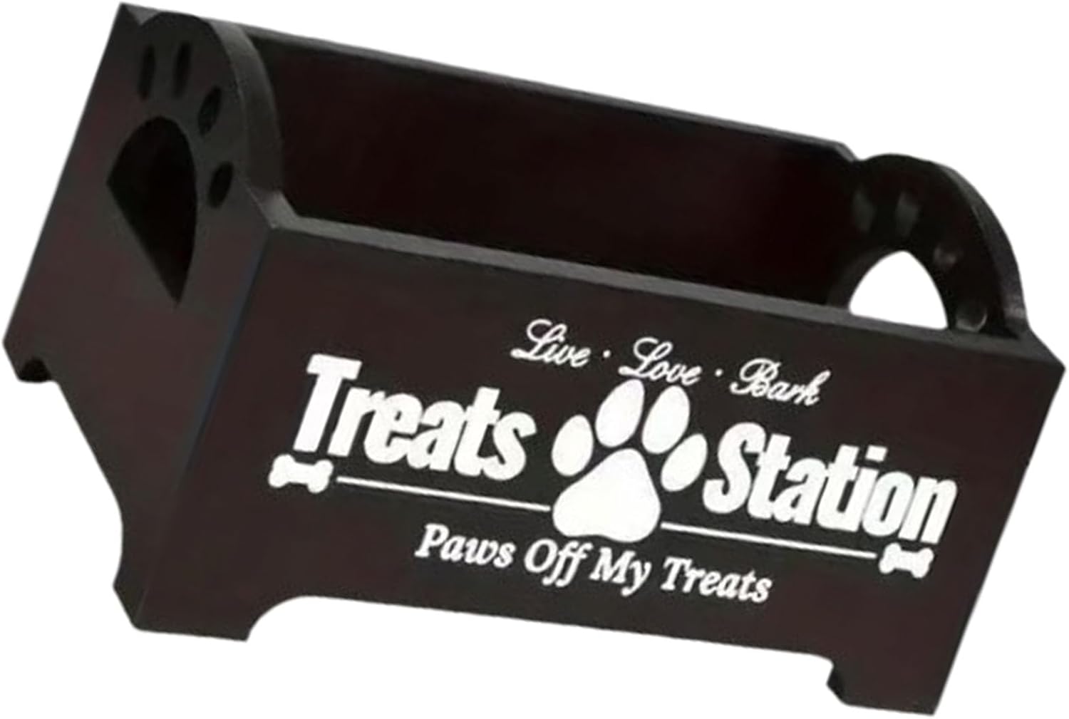 Wood Pet Treat Container Multifunctional Dog Food Storage Organiser With 2 Jars Cats Snacks Holder Box Wood Dog Food Holder