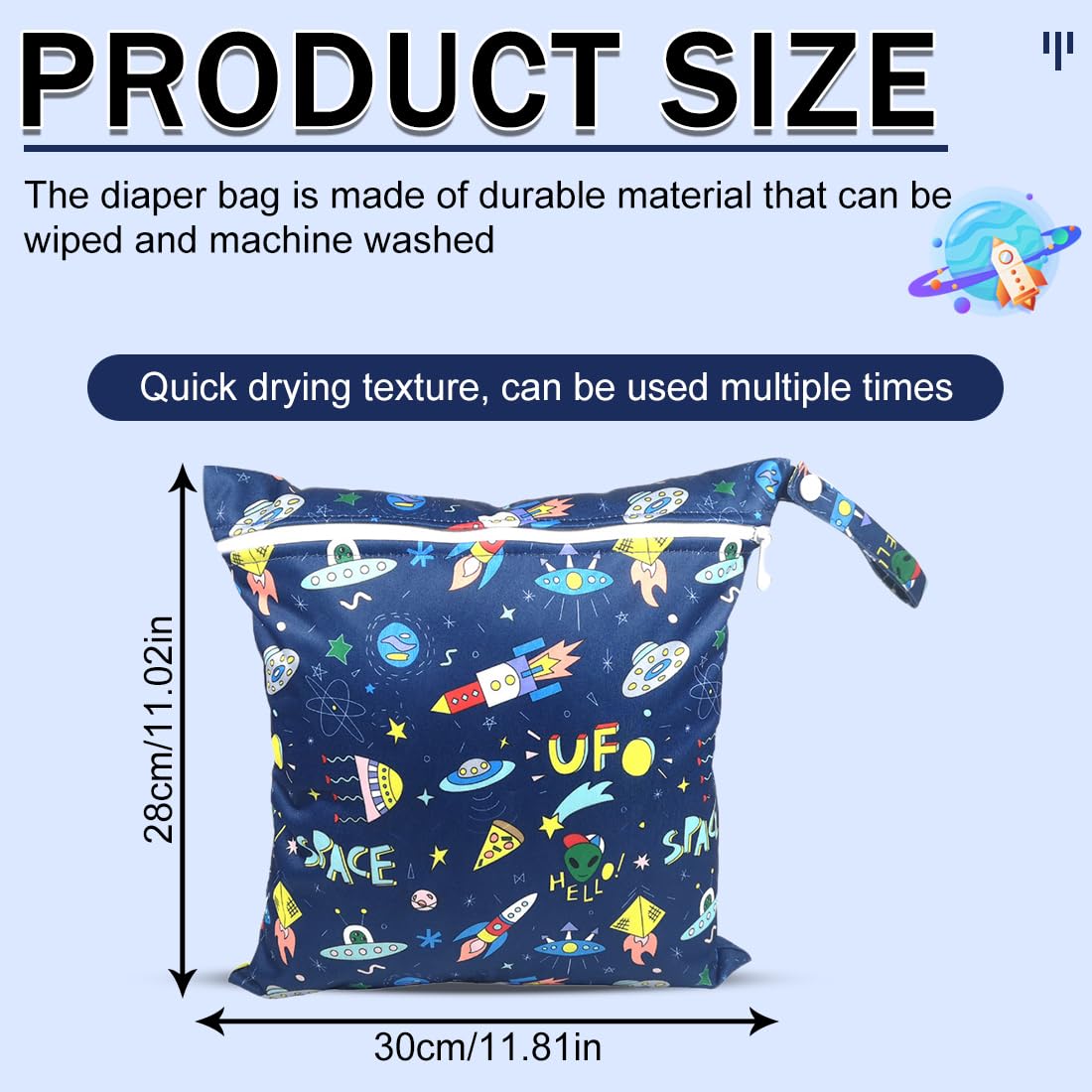 Wet bag pannolini lavabili 2 Pezzi Impermeabile Borsa pannolini Ecologica