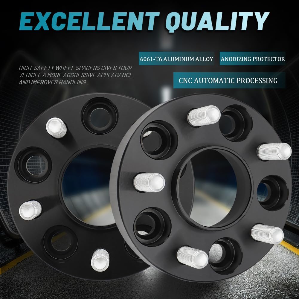 IRONTEK 5x112mm 1" Wheel Spacers Fit for Audi 09-22 A4/ 08-18 A5/ 11-18 A6/ 09-18 Q5, for Mercedes-Benz 12-21 E200/ 11-19 E250/ 94-98 S320/ 10-15 S400 Forged Thread Pitch M14x1.5 Hub Bore 66.6mm 4PCS