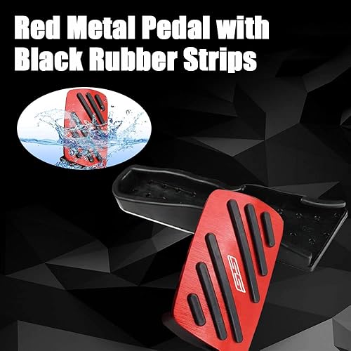 Miniatura 5 de BOYOUS Juego de 2 almohadillas antideslizantes de aleación de aluminio para pedal de freno y acelerador, accesorios de decoración interior para