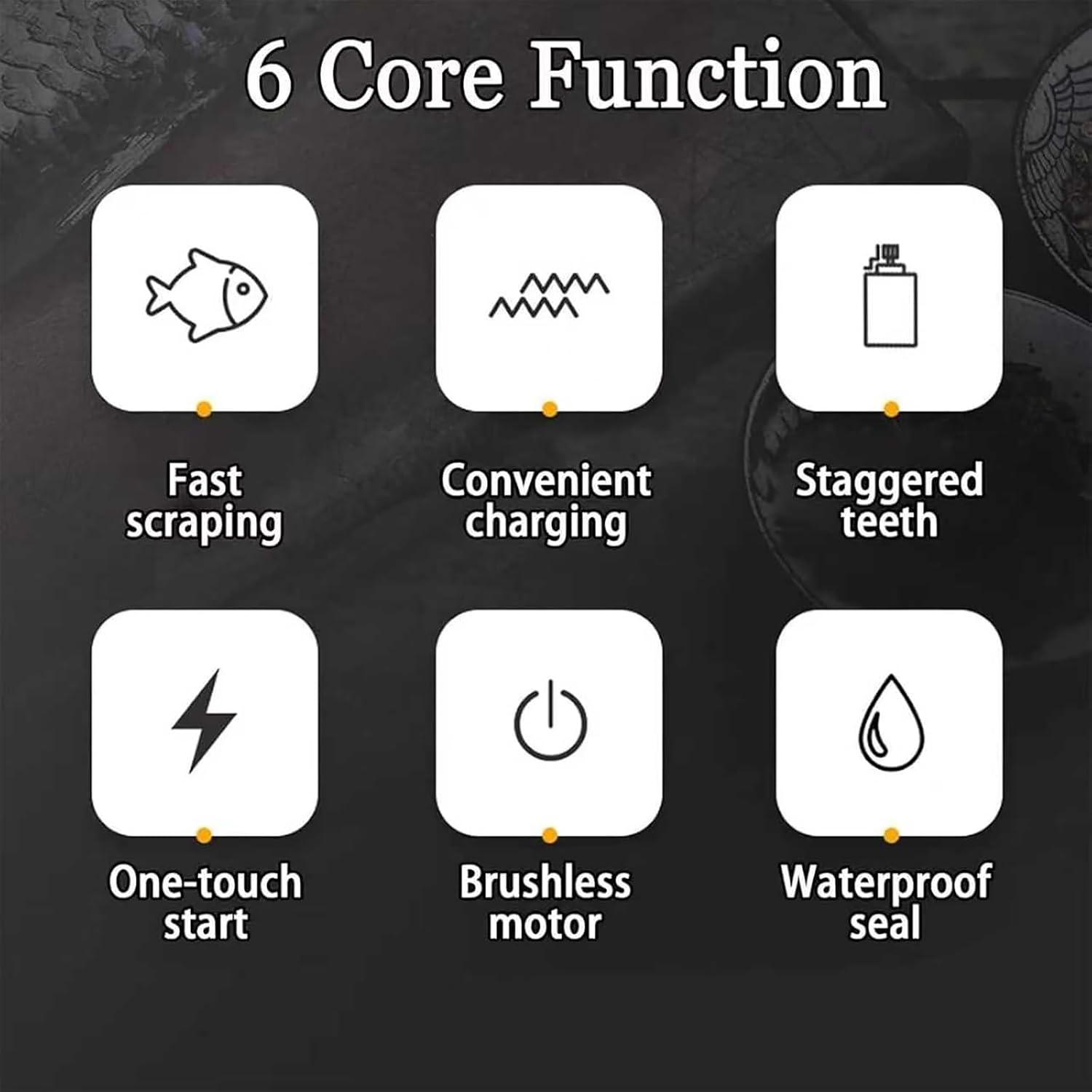 COYEUX 50W Electric Fish Scaler Remover, Powerful Dynamic Fish Scaler, with 2600mAh Rechargeable Batteries, Speed 5000rpm, for Chef and Home Cooks Fish Cleaning Tools