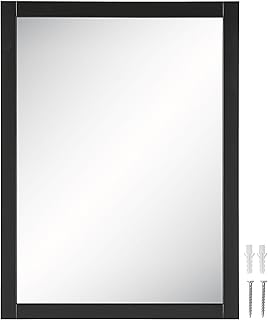 Shorewood Framed Wall Mirror, 40" H x 30" L, Soft Matte Black, Solid Wood, Rectangular Bathroom Vanity Mirror, Entryway and Living Room Decor – Design House, 589721