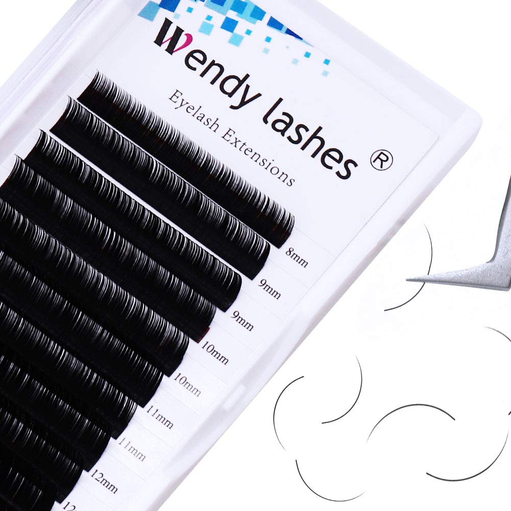 Individual Classic Eyelashes D Curl 0.25mm Classic Eyelash Extensions 8-14mm Mixed Tray Classic Individual Lashes 1:1 Semi Permanent Silk Classic Lash Extensions(0.25-D-mix)