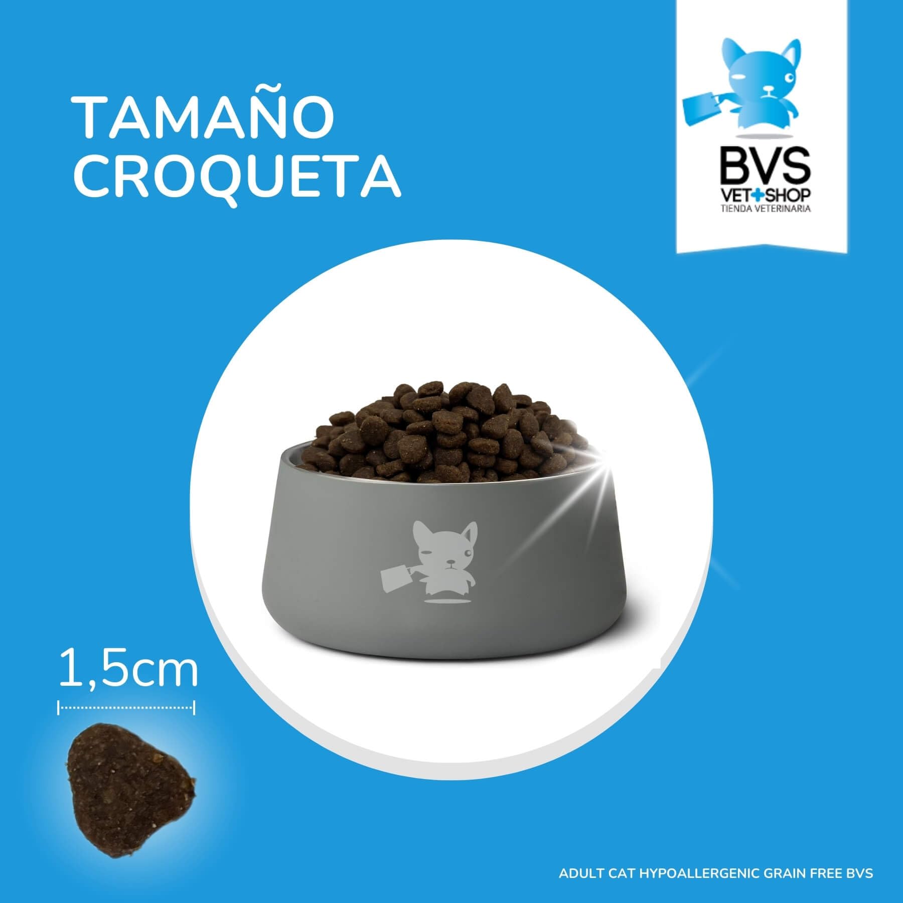 BVS Vet Shop | Adult Cat Hypoallergenic Grain Free para Gatos | Sin Cereales para Gatos Adultos con intolerancias o alergias alimentarias a Partir de los 4 Meses | 12Kg