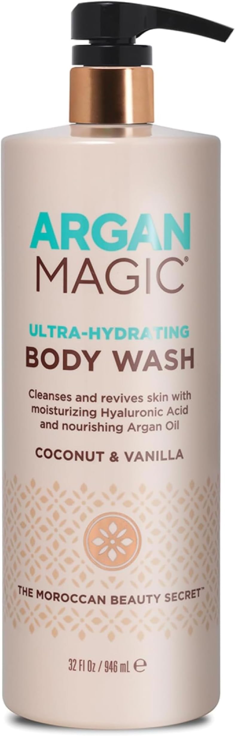 Ultra-Hydrating Body Wash with Hyaluronic Acid & Argan Oil - Cleanses, Revives & Moisturizes | Paraben Free, (32 oz)