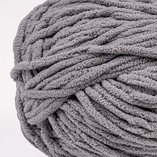 Image of Crafted By Catherine Blanket Solid Yarn - 2 Pack (213 Yards Each Skein), Grey, Gauge 6 Super Bulky