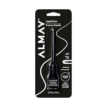 Almay Liquid Eyeliner, Waterproof, Fade-Proof Eye Makeup, Easy-to-Apply Liner Brush Packaging May Vary, 221 Black
