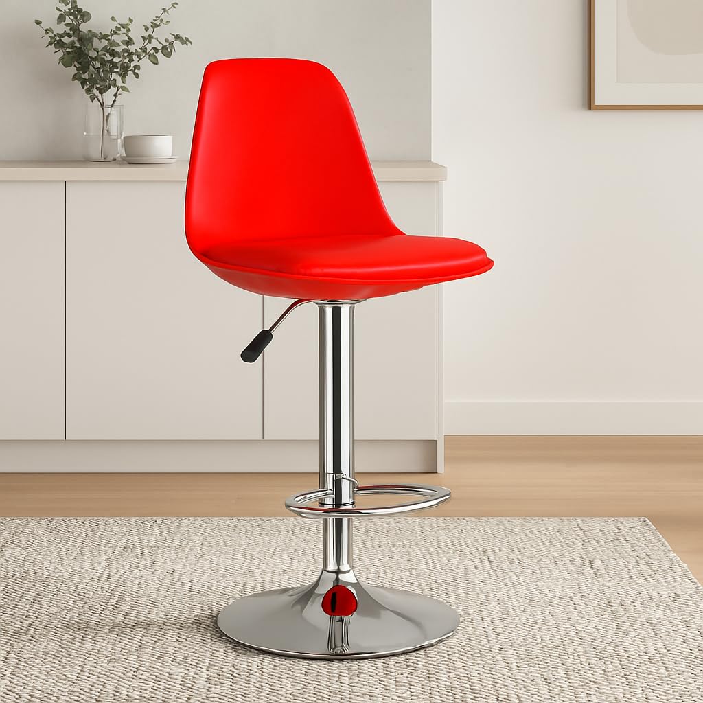 Nityam Adjustable Height Bar Stool Chair for Kitchen Home Cafeteria Bar Cafe Dining Office Shops (Color-Red)-image-12