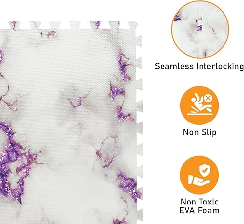 Miniatura 4 de HomeCube USA - Azulejos de espuma de grano de madera entrelazados de 38 pulgadas de grosor para el hogar, oficina, espacio de equipos de