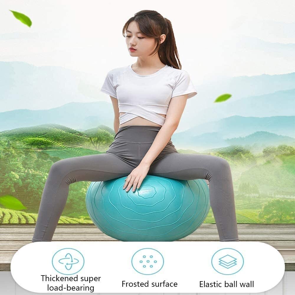 GCX- Pelota de Fitness, pelota de Yoga for Pilates, pelota de fertilidad con bomba de aire, silla de oficina for gimnasio, entrenamiento de equilibrio, pelota de asistencia for el parto Seguridad ( Co