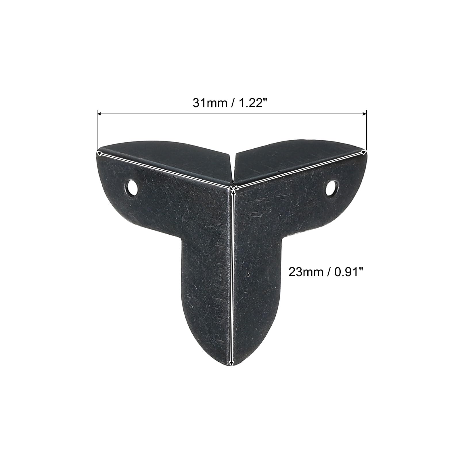 QUARKZMAN 20 Coins Décoratifs Métal 23mm Noirs - Protection Angles Meubles Et Boîtes Vintage