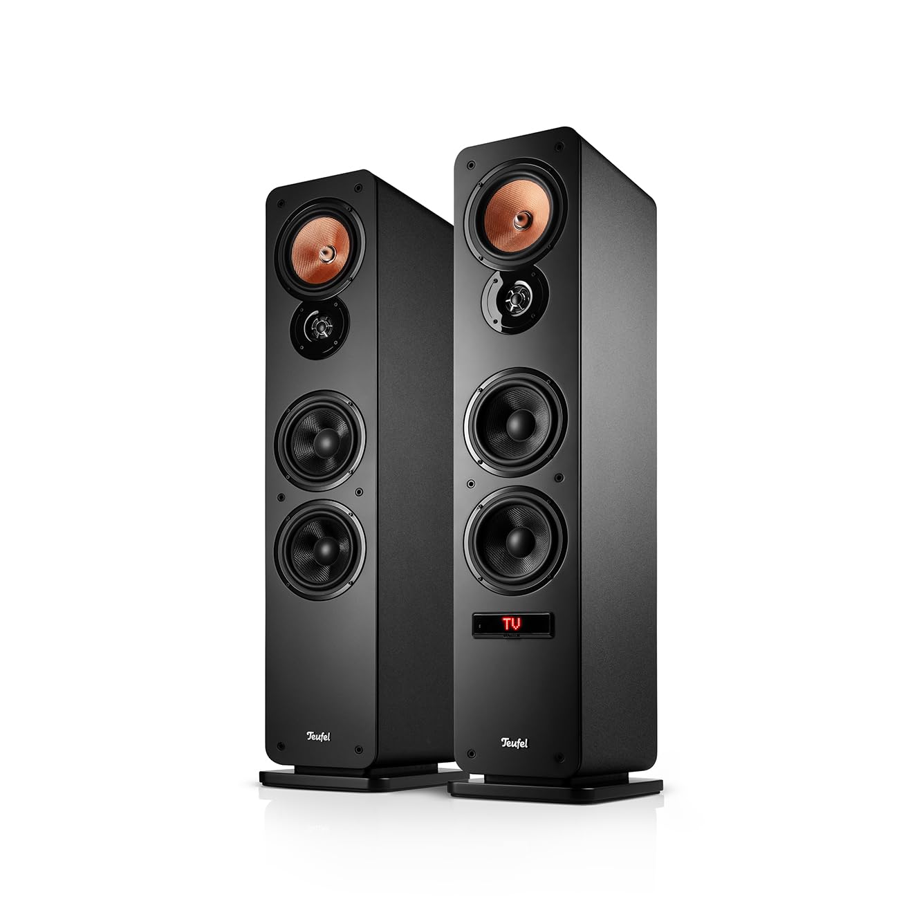 Teufel Ultima 40 AKTIV 3 - Aktives 3-Wege-Standlautsprecher Paar | mit Bluetooth aptX, 260 W, Bassreflex, Integrierter Verstärker, HDMI ARC CEC‌, USB-C - schwarz