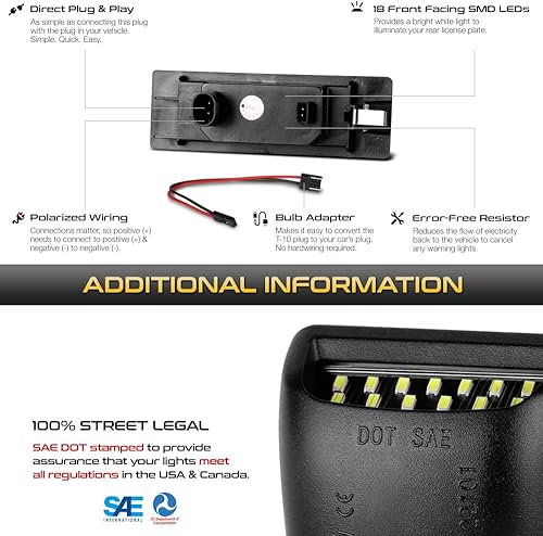 Miniatura 5 de VIPMOTOZ Luces LED completas para placa de matrícula, compatibles con Toyota GR Supra J29/DB 2020-2023, carcasa cromada, lente transparente, juego