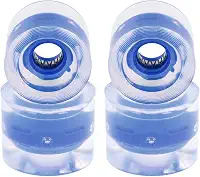 Pacote com 4 rodas de skate longboard para crianças, rodas flash de 60 mm 78A, material PU, para andar de rua, skate elétrico, mini cruiser, rolamento ABEC-9, substituição - azul escuro