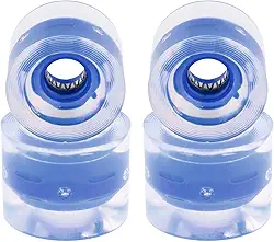 Pacote com 4 rodas de skate longboard para crianças, rodas flash de 60 mm 78A, material PU, para andar de rua, skate elétrico, mini cruiser, rolamento ABEC-9, substituição - azul escuro