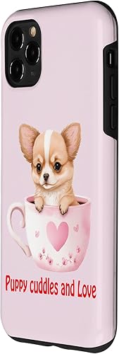 Miniatura 2 de Funda para iPhone 11 Pro Max Puppy Cudles  Love Chihuahua Red Heart Dog Día de San Valentín