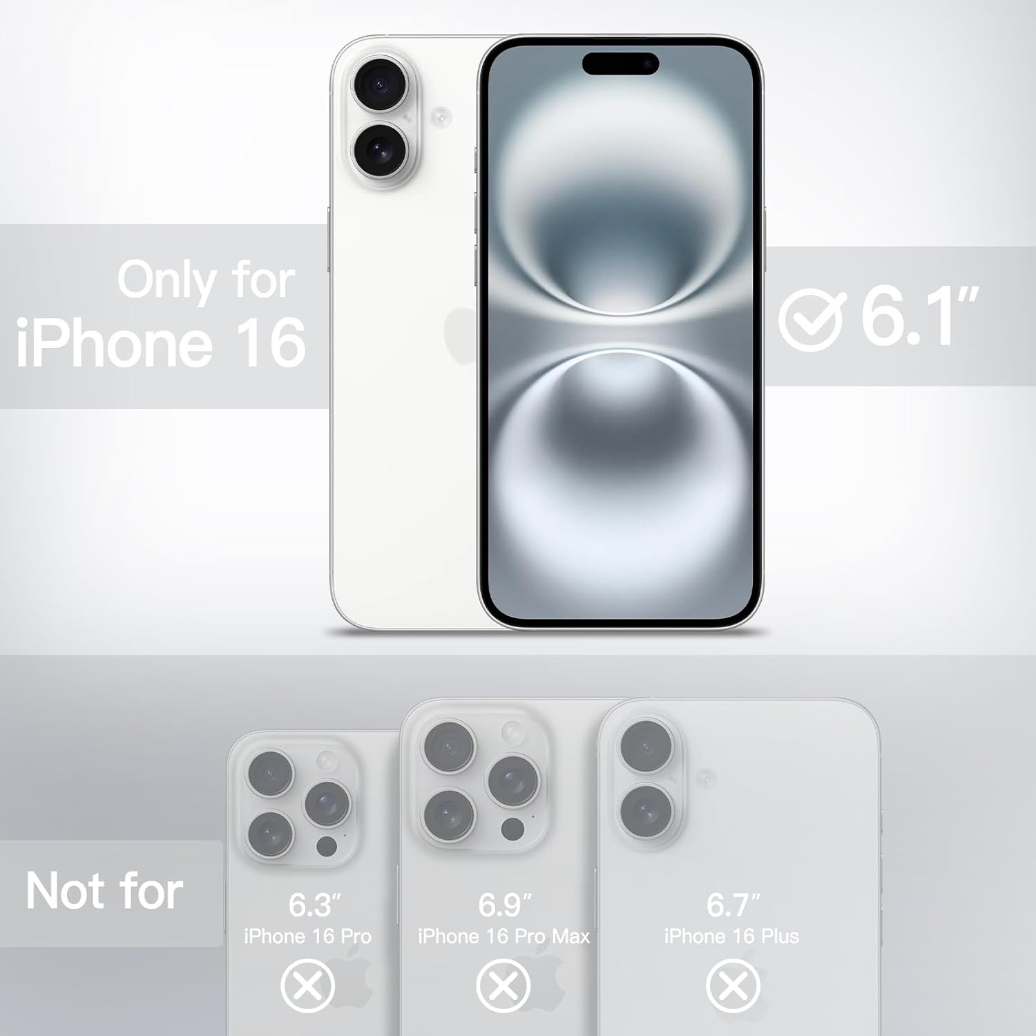 JETech Magnetic Case for iPhone 16 6.1-Inch Compatible with MagSafe, Translucent Matte Back Slim Shockproof Phone Cover (White) - Image 2