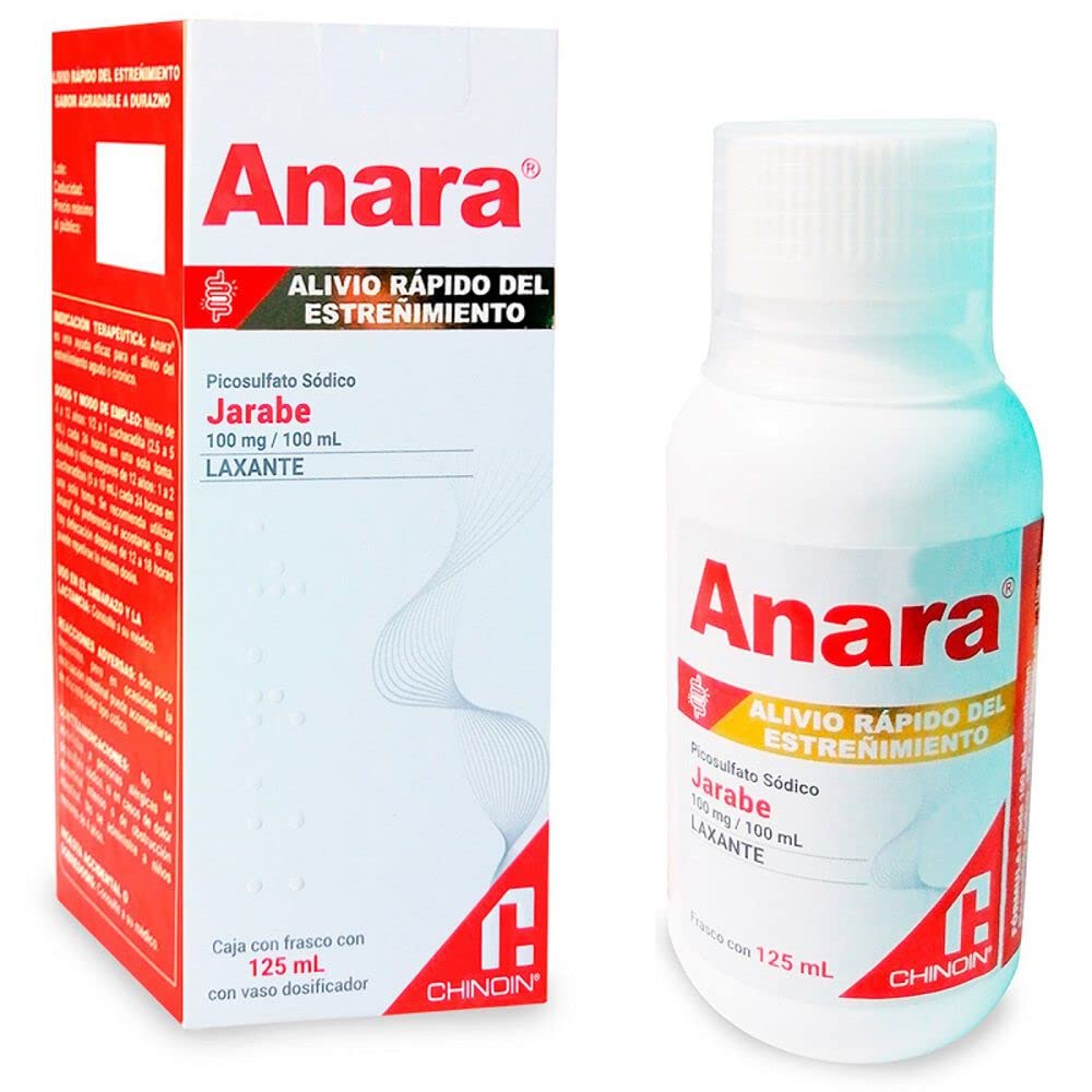Anara JARABE Alivio del ESTREÑIMIENTO 125 ml,Efectividad sin alterar la  FLORA INTESTINAL (microbiota). : Amazon.com.mx: Salud y Cuidado Personal