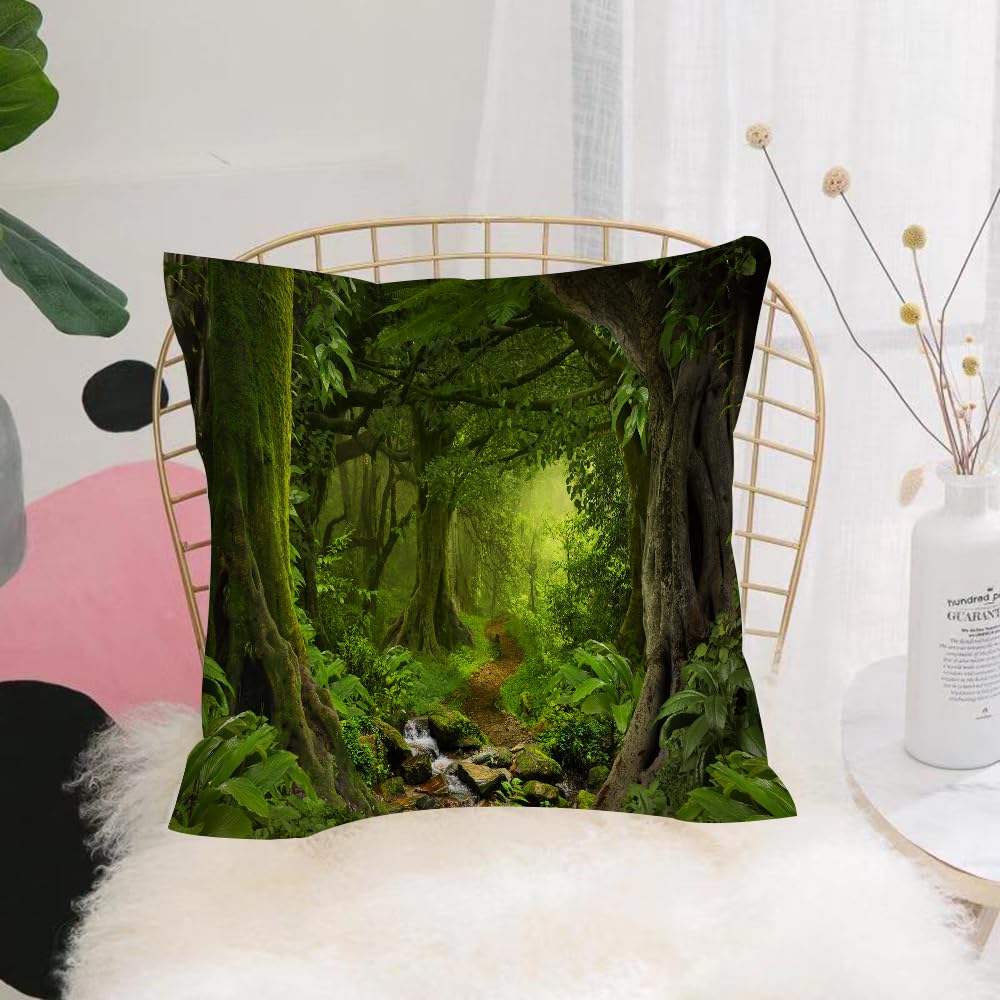 HYOSXW Cushion Cover,Throw Pillow Case Home Decorative for Living Room Bedroom Sofa Chair 16X16 Inch,Deep tropical jungles of Southeast Asia in august,Pillowcase 40X40cm