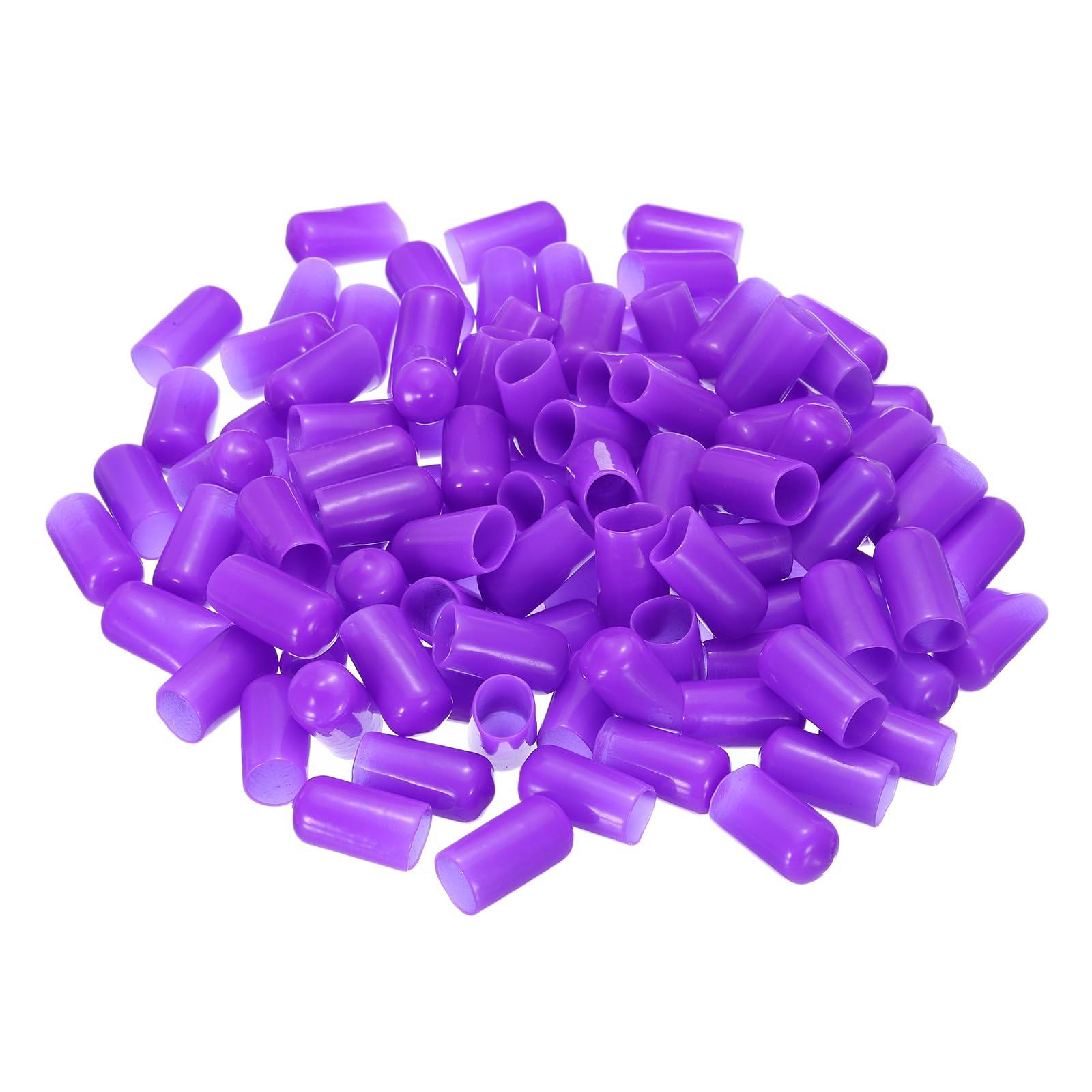 uxcell 100pcs Rubber End Caps 10mm ID Vinyl Round Tube Bolt Cap Cover Screw Thread Protectors Purple