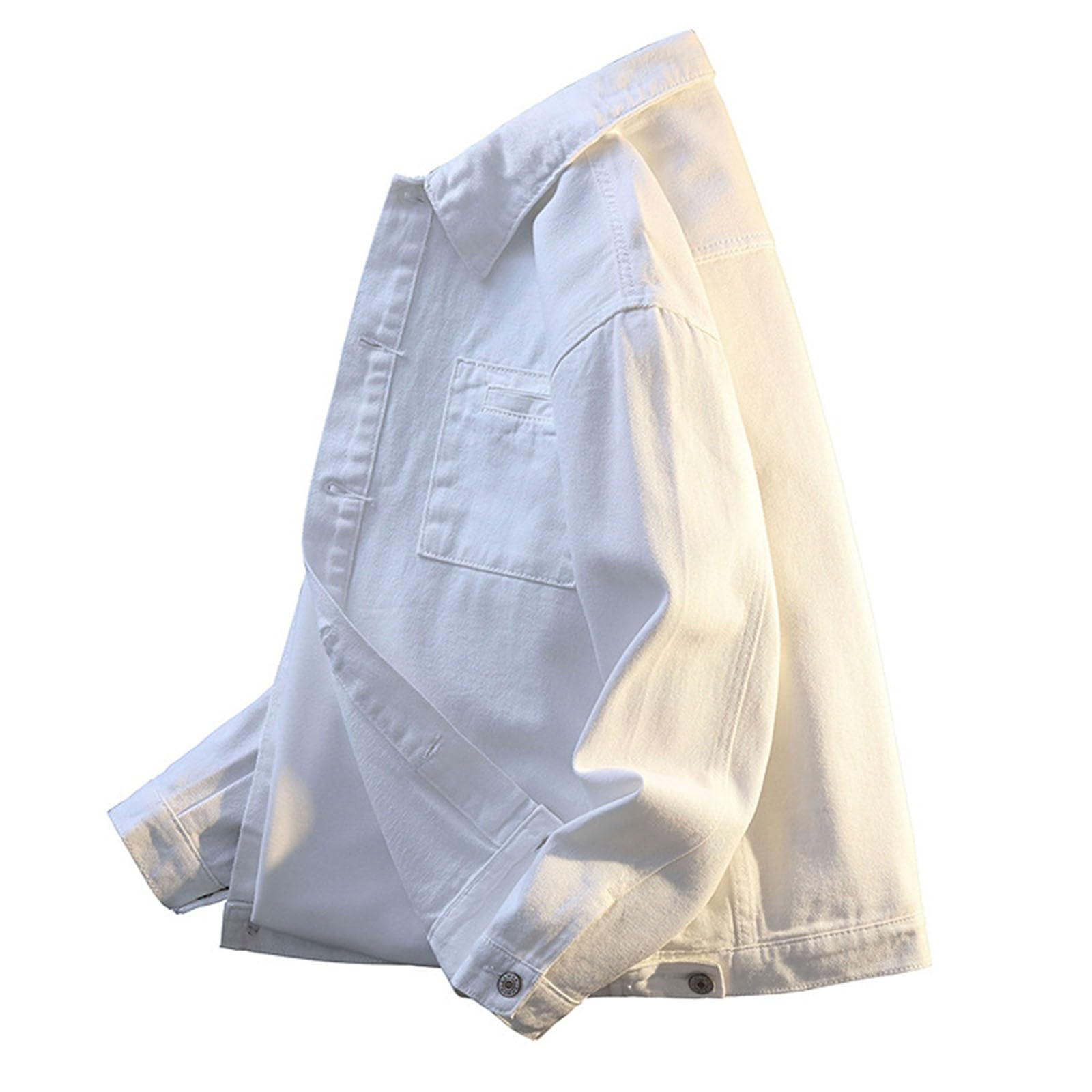 Generico Giubbino Jeans Uomo Giacca Giubbotto Oversize Abbigliamento Casual Mezza Stagione di Denim Autunnali Giacchetto Cowboy Primaverile