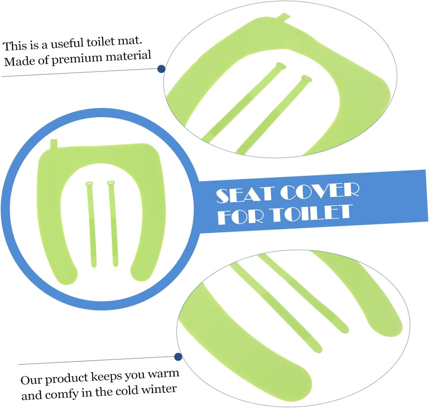 SOLUSTRE Silicone Toilet Seat Cover Mat Reusable Washable Cushioned Pad for Bathroom Detachable Easy to Clean Lightweight Portable Design