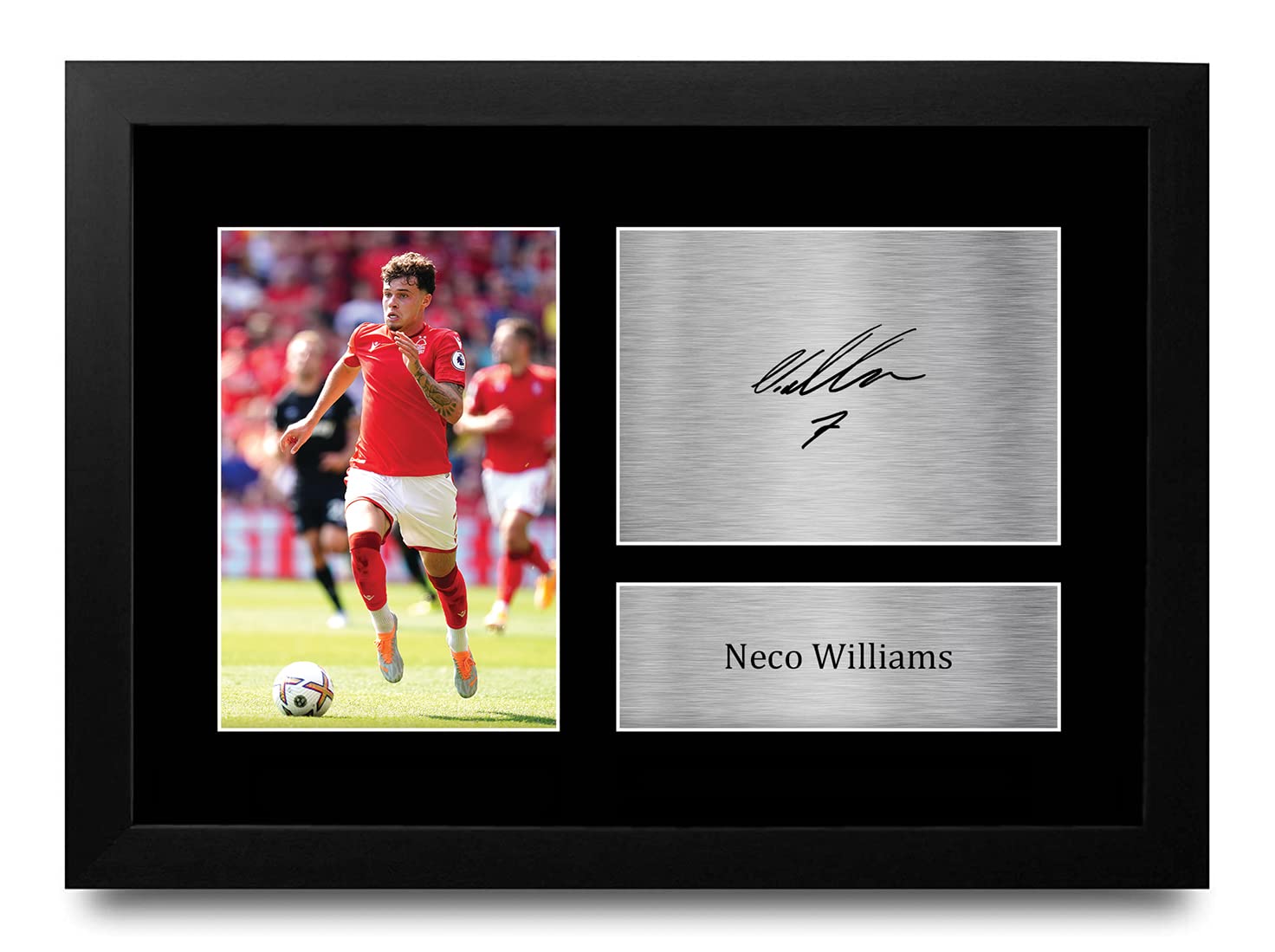 HWC Trading FR A4 Neco Williams Nottingham Forest Gifts Printed Signed Autograph Picture for Football Fans and Supporters - A4 Framed