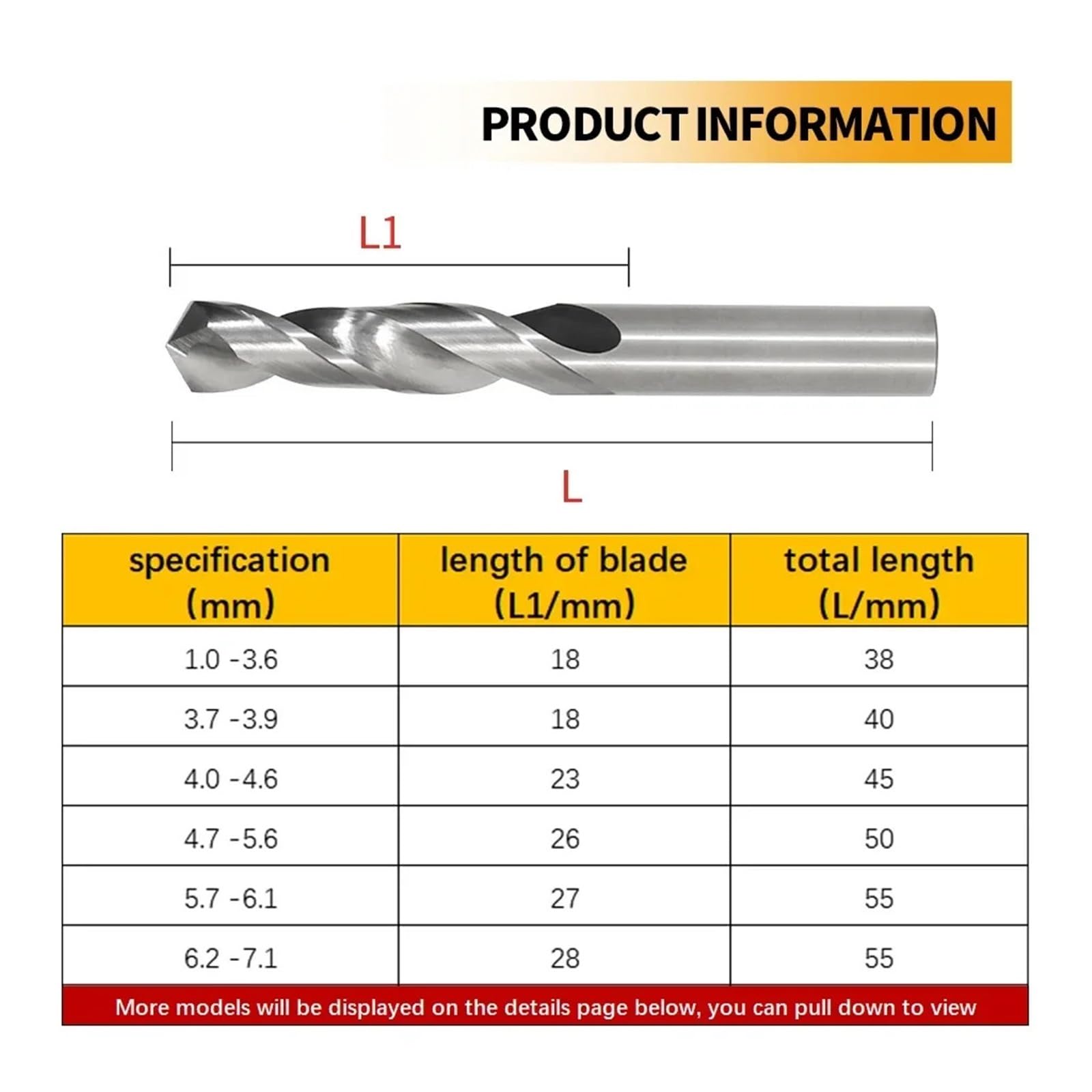 Wiertła z węglika wolframu LIYU HRC50°, wiertła do metalu, wiertła do obróbki twardych metali, tokarki CNC, narzędzia wiertnicze do stali 8-12,9 mm(12.5mmx40x70L)