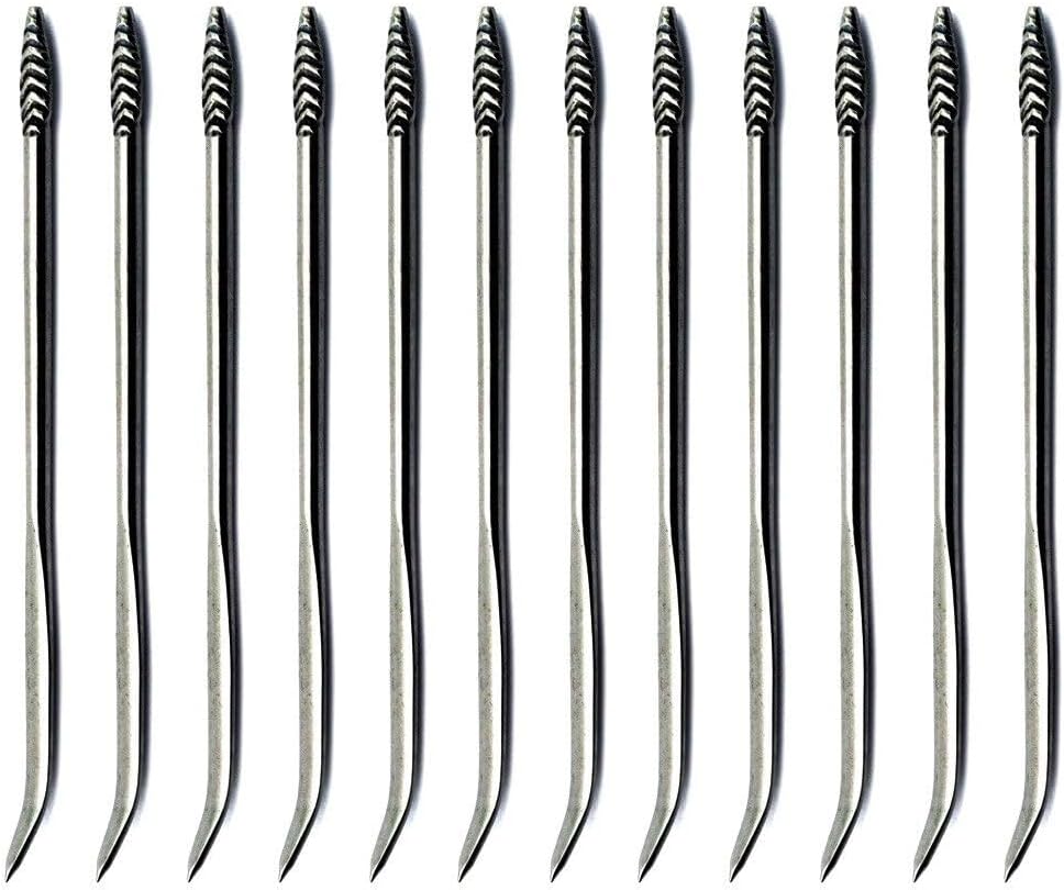Pack of 12 C.S. Osborne #31 Curved Sewing Awl - Flat Point - Size 3