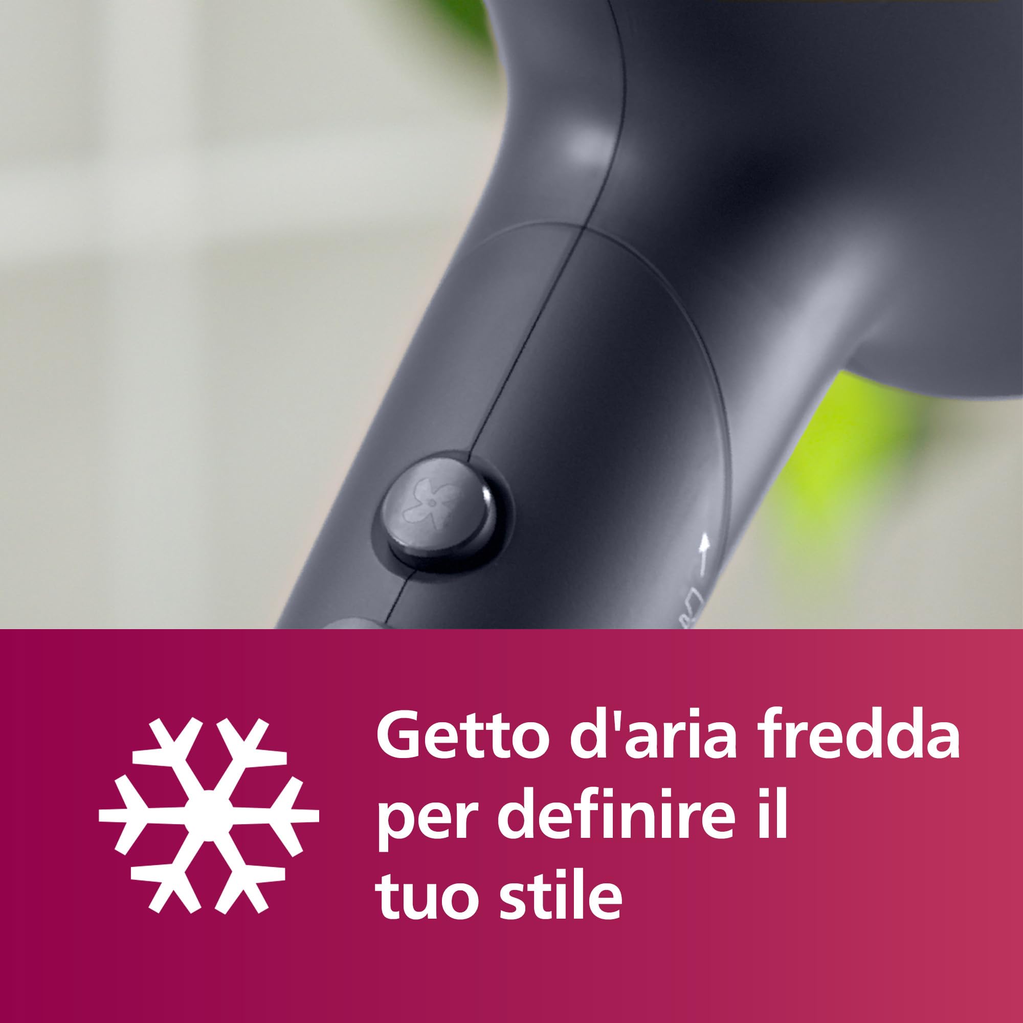 Philips Asciugacapelli Serie 5000, tecnologia ThermoShield, agli ioni, 2300°W, blu metallizzato, con beccuccio per styling da 9°mm e 11°mm, diffusore, BHD510/20