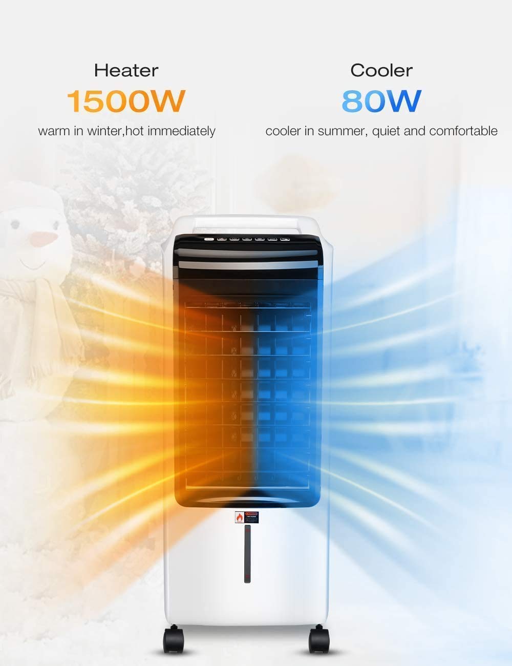 Evaporative Air Cooler COMFYHOME 2In1 Swamp Cooler & Fan Tower w