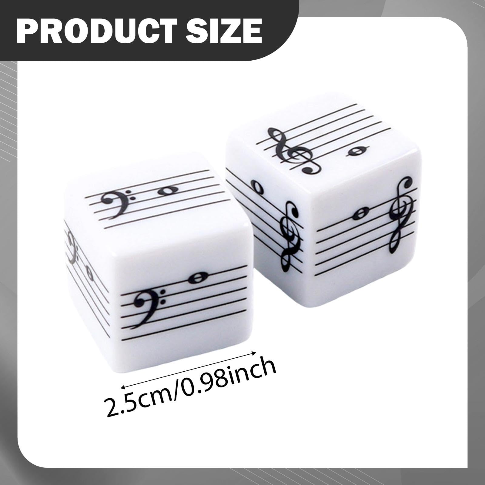 Lot de 2 Dés Musicaux pour Enfants, Dés de Musique avec Portées à Cinq Lignes, Jouets Éducatifs avec Notes de Musique pour l'Apprentissage du Solfège, Outil Pédagogique pour Cours, Jeux en Famille