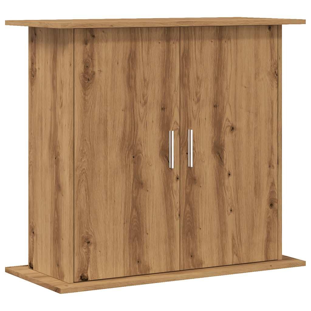 vidaXL aquarium stand - fish tank table - 81x36x73 cm - artisan oak - engineered wood - stylish multi-tier storage - sleek design for office/living room
