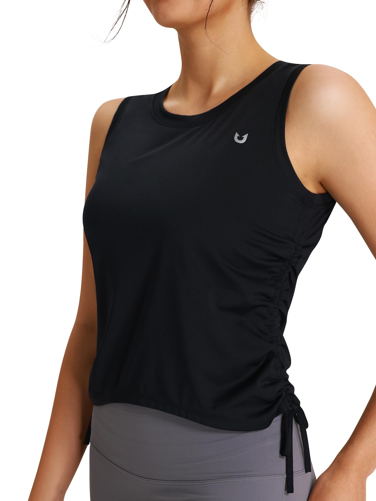 NORTHYARDSleeveless Workout Tank Tops for Women Quick Dry Athletic Running Gym Top Shirts Loose Fit Ruched Yoga Crop Tops