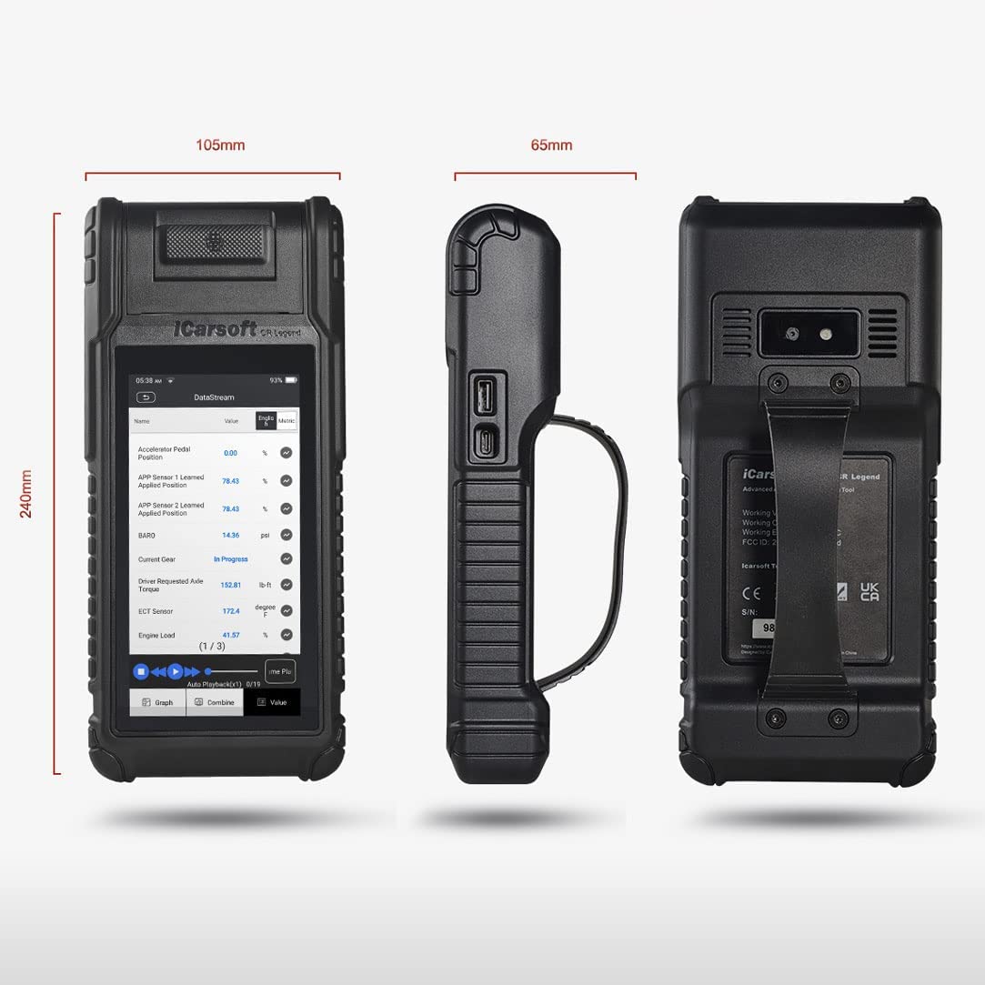 iCarsoft CR Legend for Multi Brand Vehicles with Battery Test,Video Scope,Printer New CAN FD, DOIP PROTOCOLS are Supported