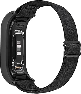 C2D JOY Elastic Nylon Bands Compatible with Garmin Vivosmart 5 tracker Replacement Bands with Case-Black