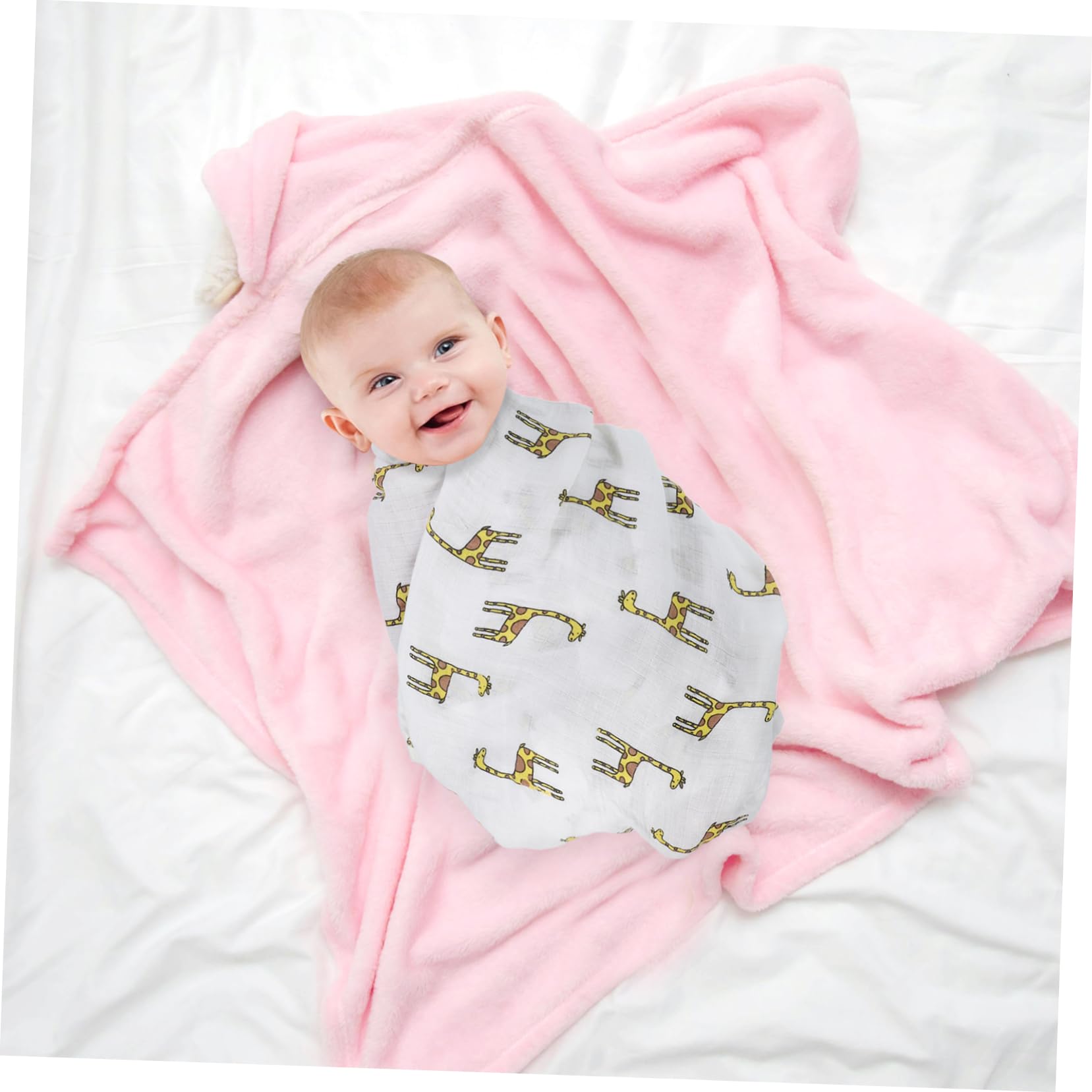 Amazon.co.jp: 柔らかい新生児用​​おくるみブランケット モスリン