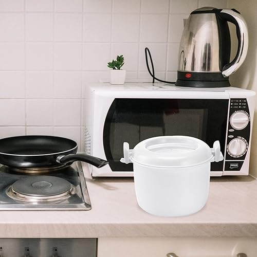 Vista 17 de Operitacx Microondas Arrocera 4 Taza Capacidad Compacto Vaporizador Tazón Estilo Fácil de Usar