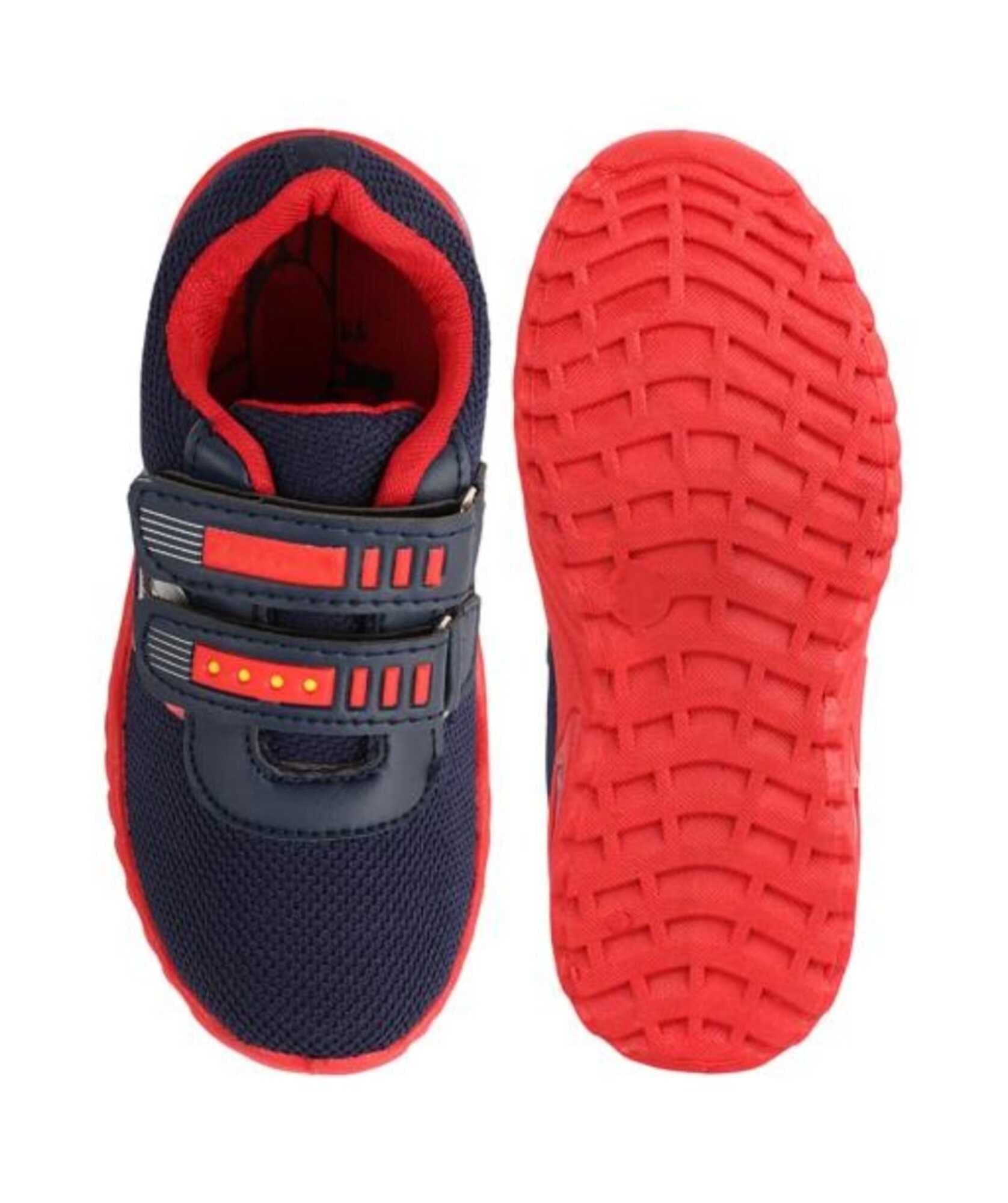 BEGINS LIFE Hunter-3 Velcro Running Shoes for Boys & Girls for Everyday (Red, 4_Years) 1