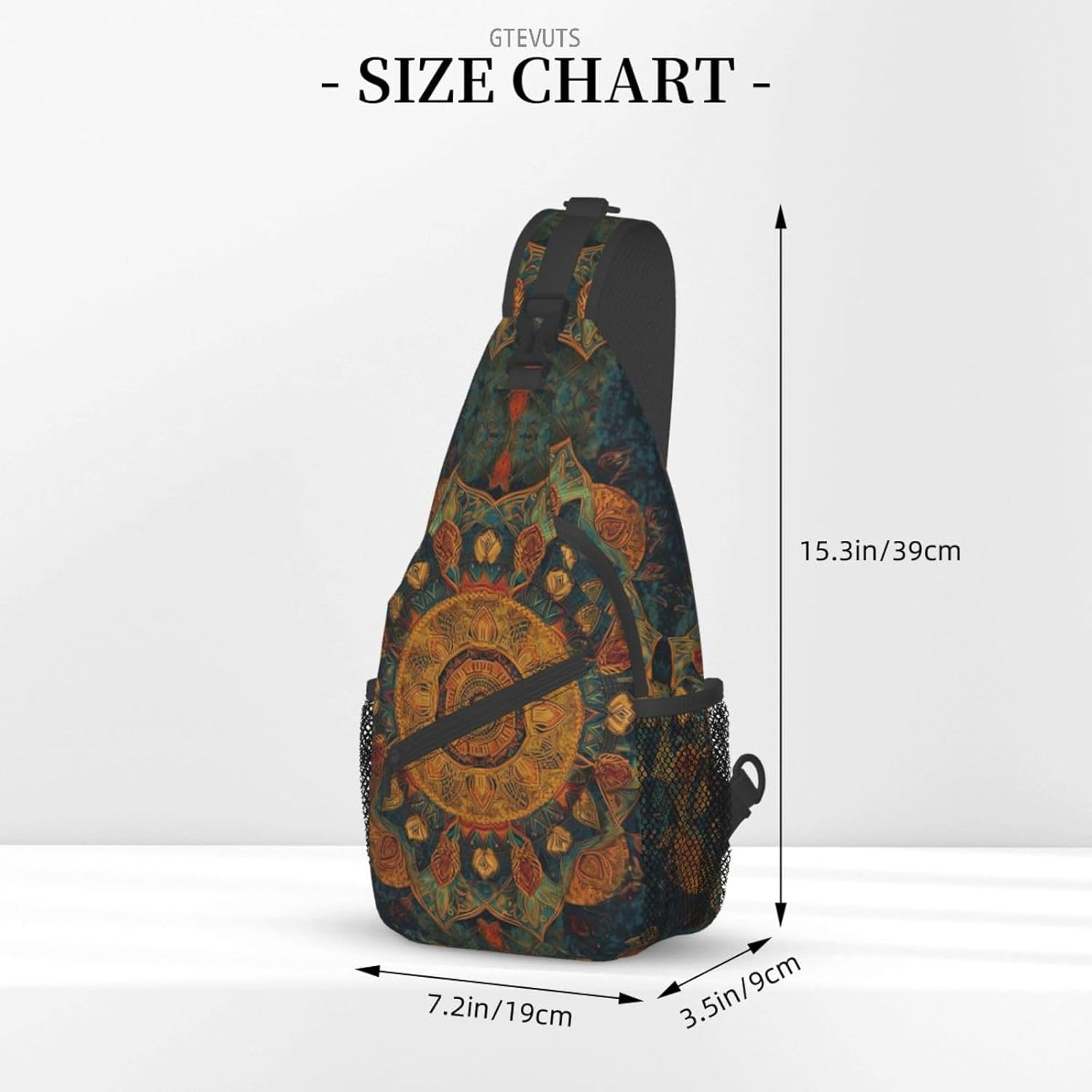 Mandala Sling Backpack Chest Bag Crossbody Shoulder Bag Gym Cycling Travel Hiking Daypack For Men Women - Image 6