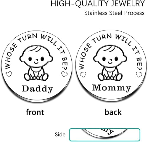 Miniatura 3 de Regalos de doble cara para bebé, para padres, mamá, papá, moneda de decisión para mujeres y hombres, embarazo, para mamá por primera vez, papá para