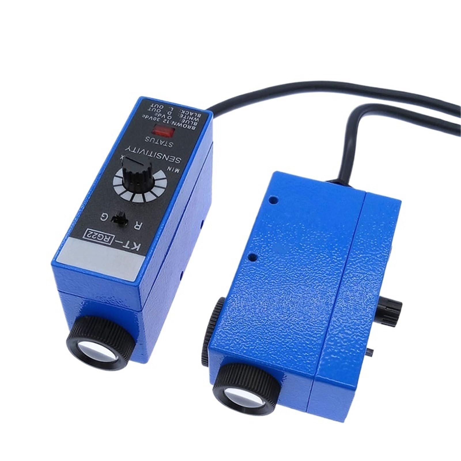 Qazxsemui Kt-Wg22 1Pcs Color Code Sensor With Sensitive Adjusting Knob Kt-Rg22/Bg22/Wg22 10Mm Mark Detection Photoelectric Switch(Kt-Wg22)