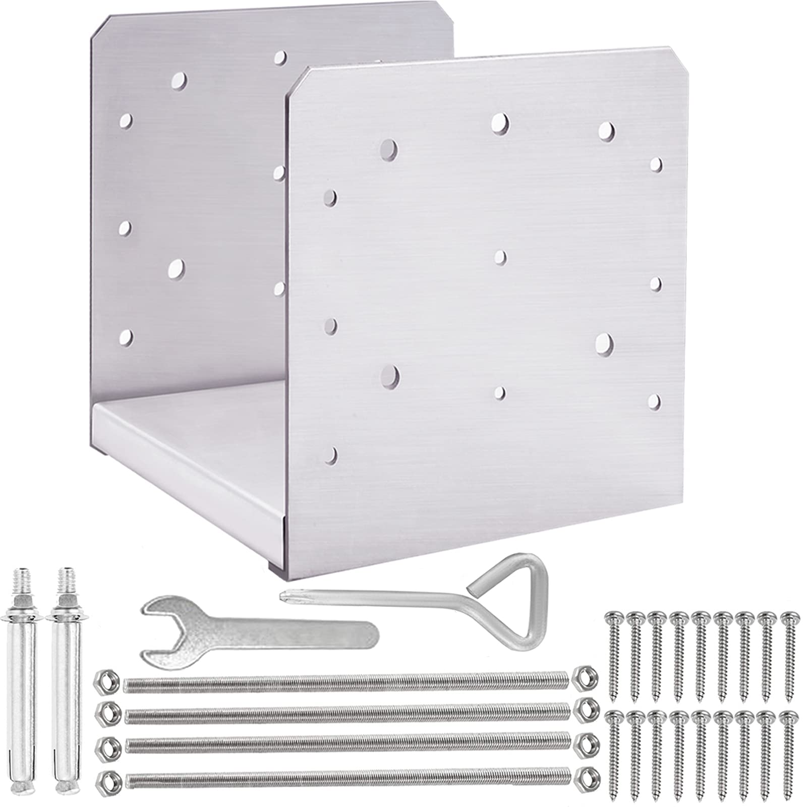 SPACEEUP Post Base 8"x8" Post Anchor 1pcs Adjustable Post Base Stainless Steel Concrete Post Anchor 