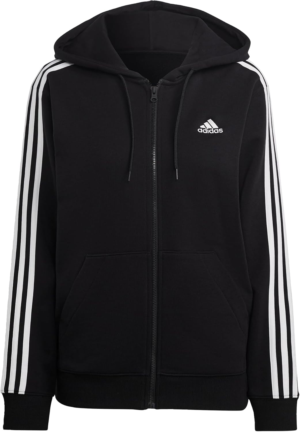 adidas womens Essentials 3-stripes French Terry Regular Full-zip Hoodie