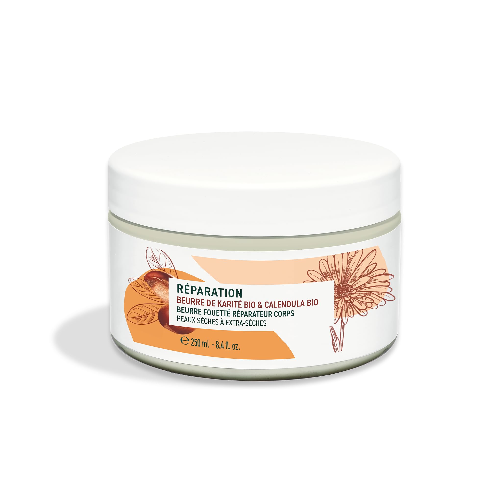 Yves Rocher Burro Whipped Body Repair da 250 ml, per pelli curate e nutrite, burro per il corpo di riparazione per pelli secche ed extra secche
