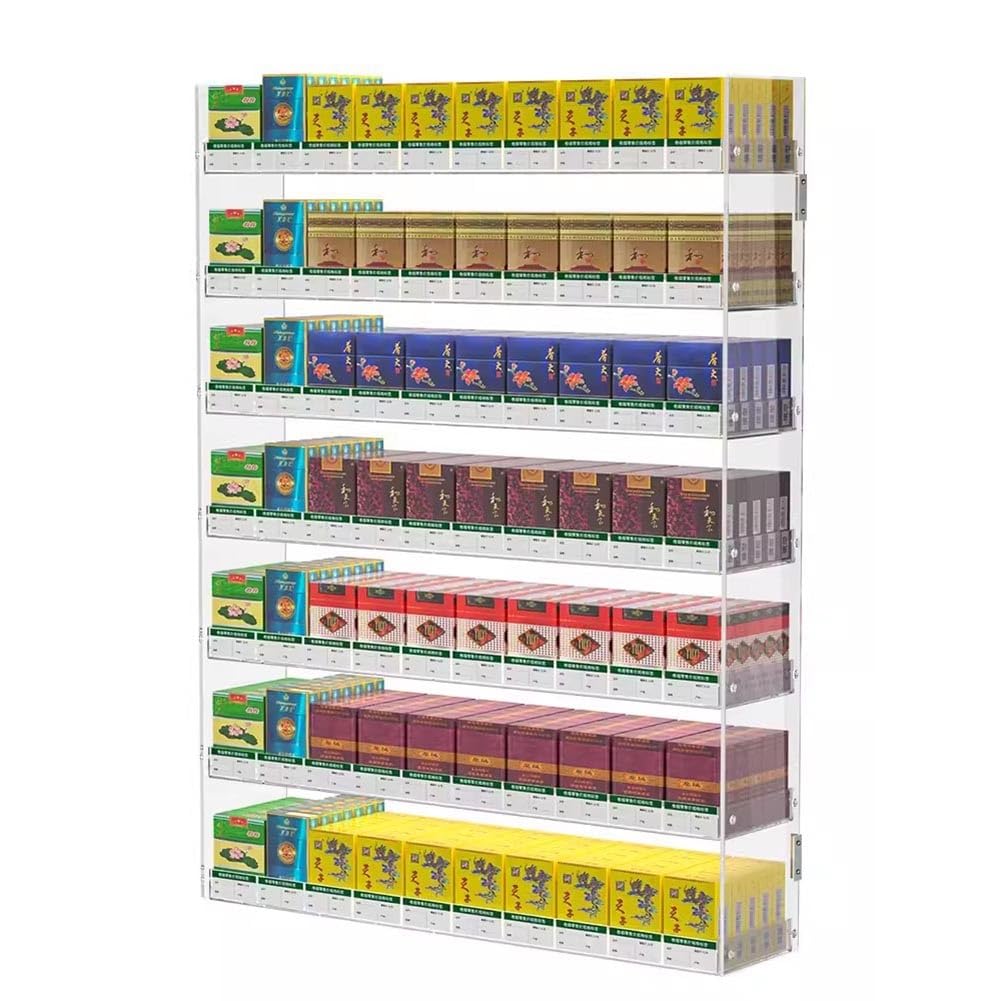 Estantes De Exhibición De Tiendas, Estante De Almacenamiento De Cigarros Colgantes En La Pared Vitrina De Cigarrillos Yakele Se Puede Usar En Recuerdos, Bocadillos, Vino, Cosméticos(39x6x51cm)