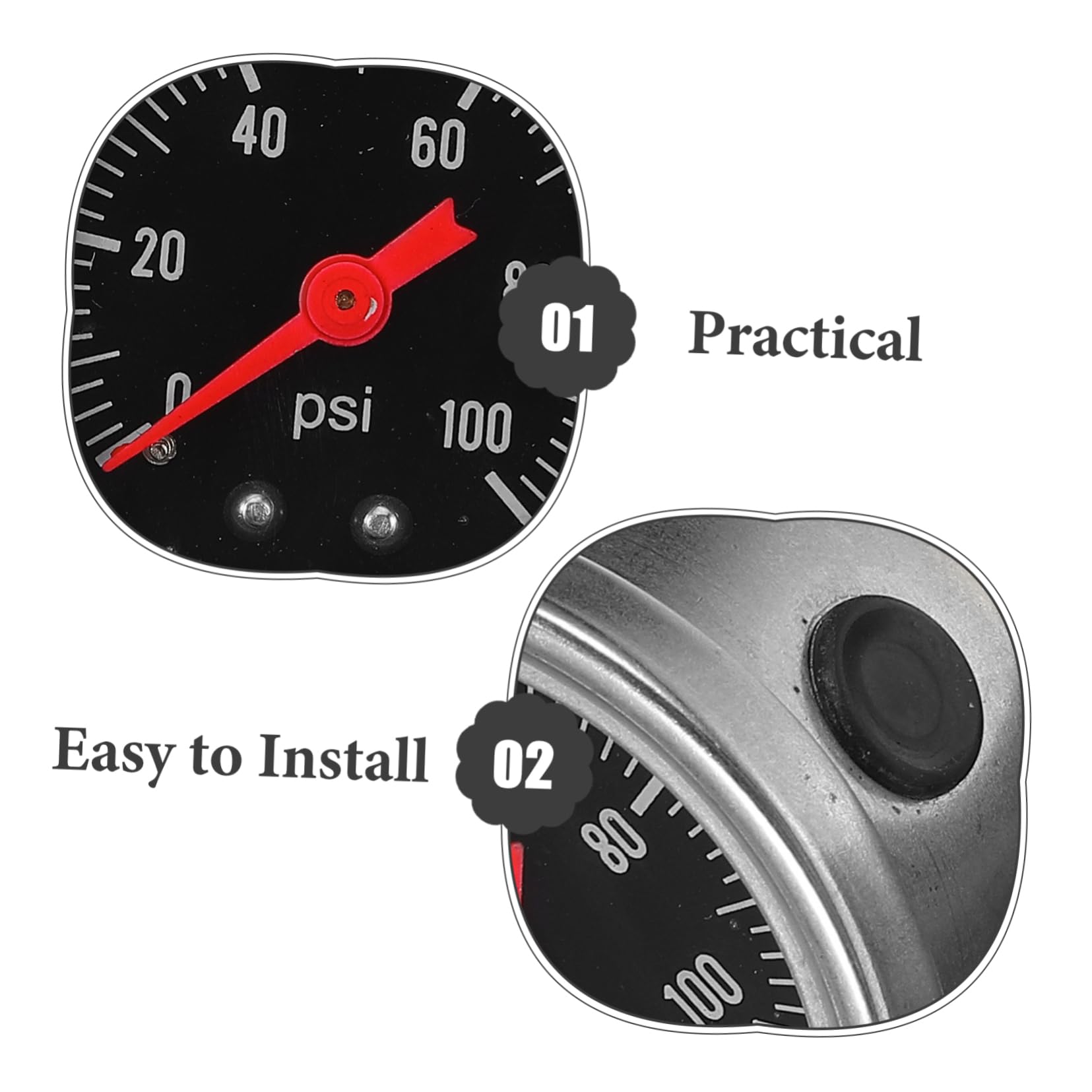 SOLUSTRE 3pezzi Manometro Per Pressione Gasoline Auto Misuratore Pressione Carburante Design Compatto e Leggero Per Test Sicuri Su Sistemi Di Carburante Auto