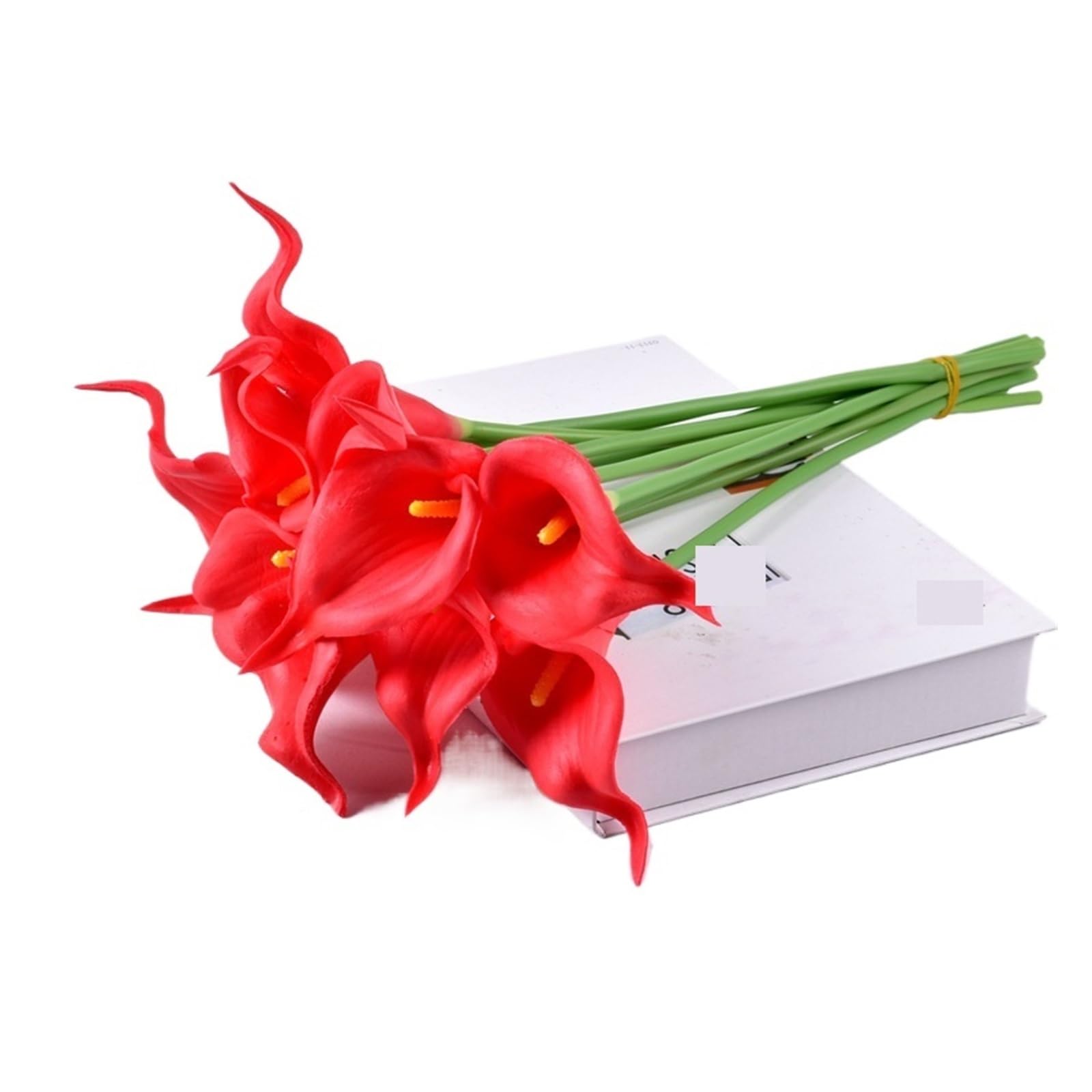 LuoAXINN Artificial Wedding Bouquet 20Pcs Calla Lily Artificial Flowers Bouquet for Wedding Bridal Home Flower Decoration(Red)