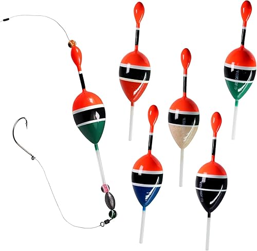 Miniatura 18 de THKFISH Flotadores de pesca Bobbers Slide Floats Balsa Fishing Bobber Slip Bobbers para Crappie Panfish Trucha Bass (1/2 oz 2 x 5.28 pulgadas) (1/6