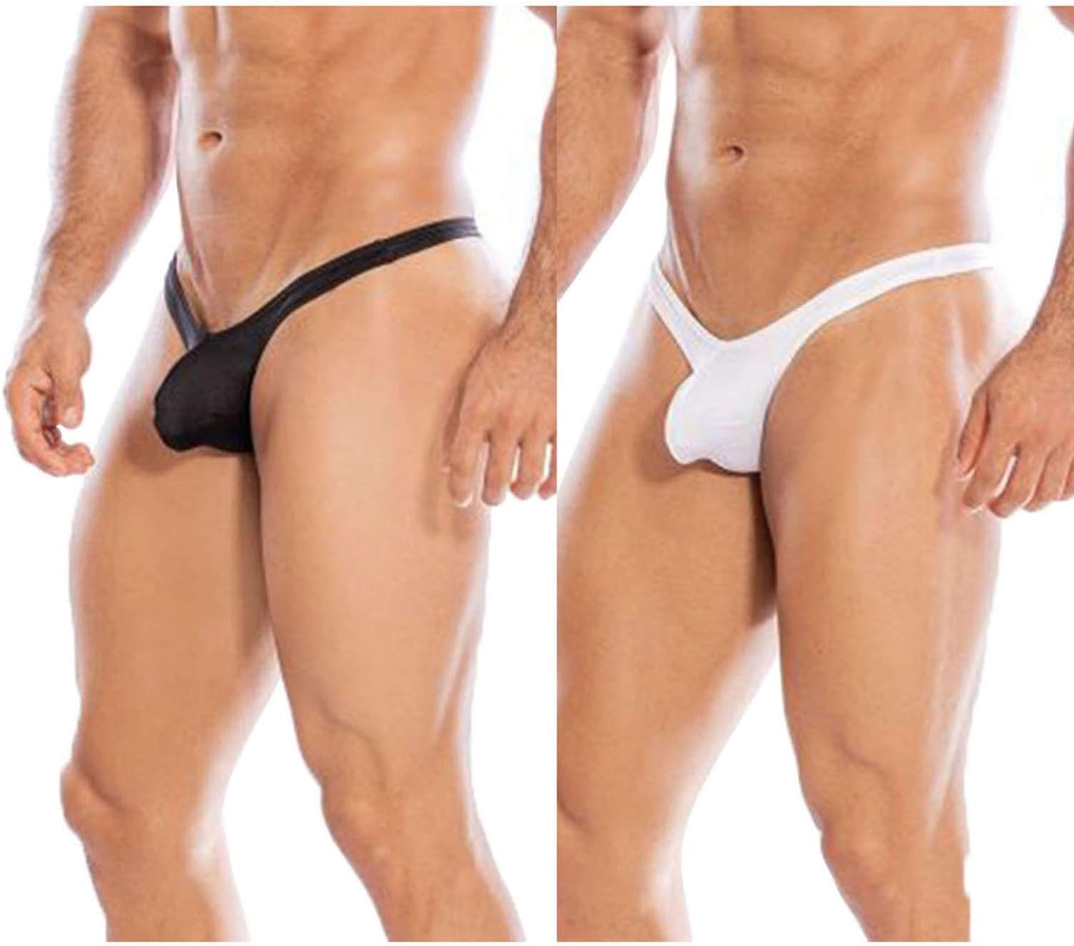 MYZAMen's Polyester Spandex Half Coverage Thong Underwear